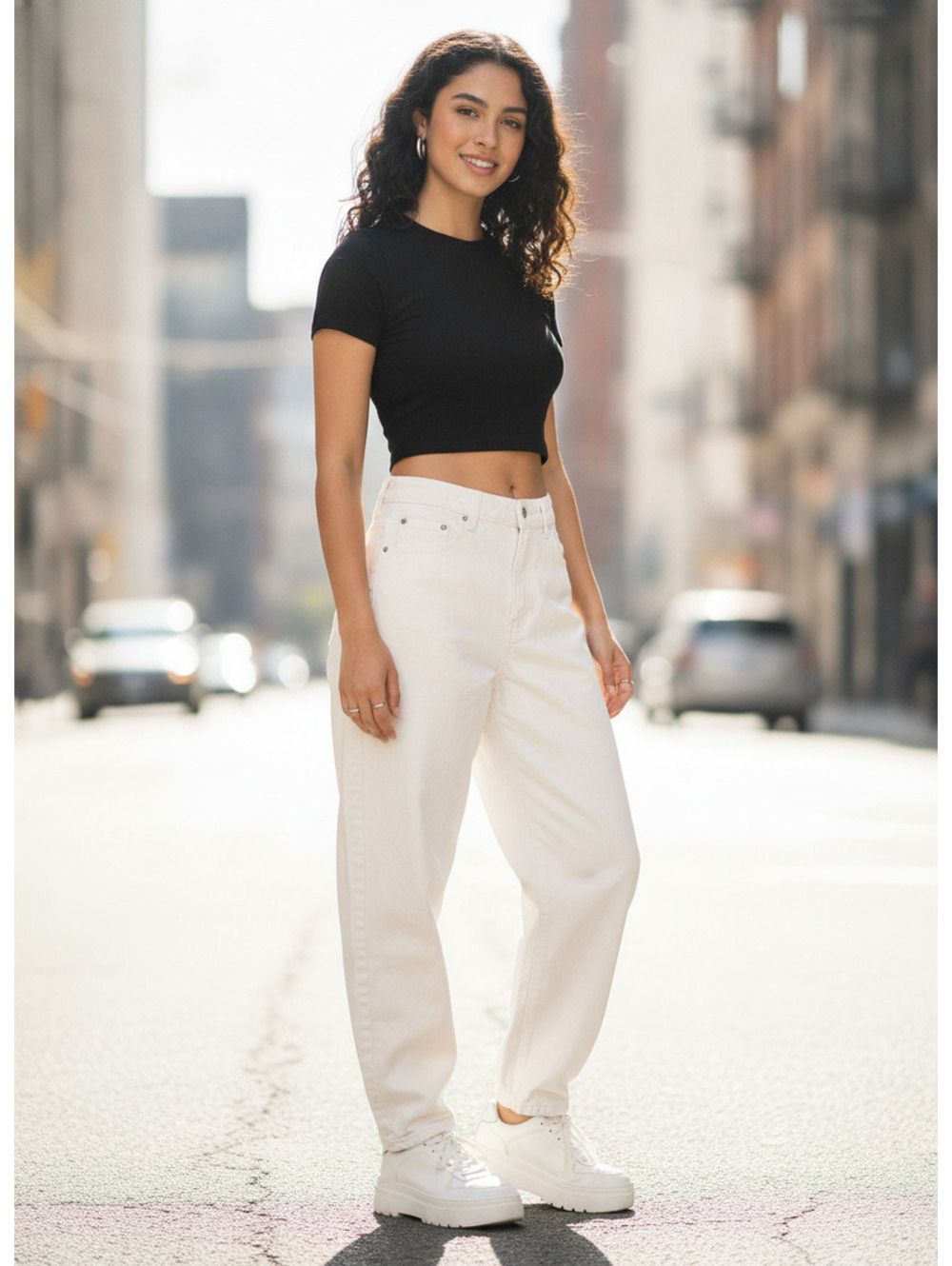 DL1961 White High Waist Cropped Mom Jeans Size 25
